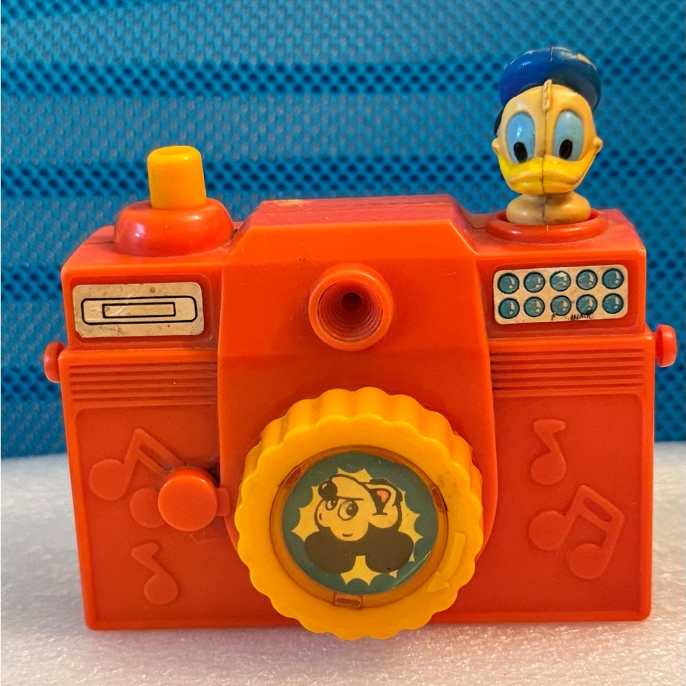 Vintage 1970s Walt Disney Donald Duck Mickey Mouse Musical Toy Camera by Illco